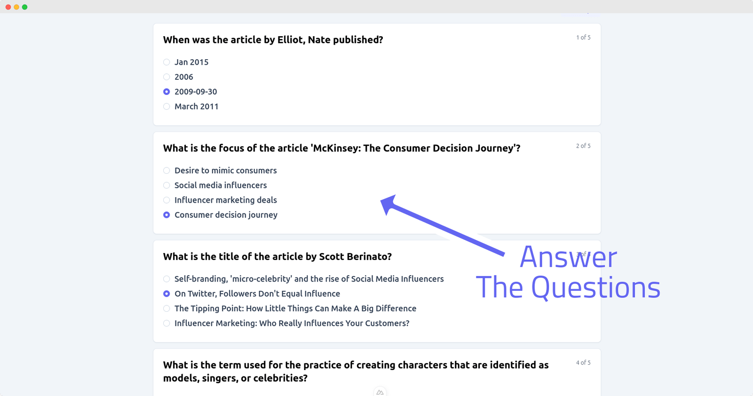 Generate Questions Based on your Content